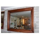 Pine framed wall mirror 46" X 37"