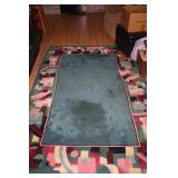 Floor rug with green and pink 63" X 98", bunny