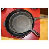 2 Cast iron fry pans including Wagners 1891