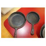 2 Cast iron fry pans one marked Wagner Ware 8"