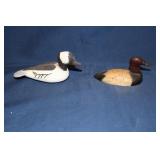Miniature cast iron canvasback drake and a