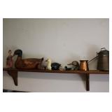 Lot including copper pot, small black cast iron