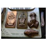 Lot of 4 copper molds or wall hangings