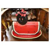 Watermelon decorative folk art wooden piece