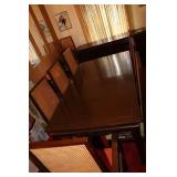 Wooden dining table with Oriental design 40" x 71"