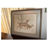 Picture of white tail buck and doe by M.G.Loates