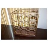 Wrought iron wine holder for 9 bottles of wine