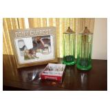 2 vintage straw dispensers, McCormick "The Pony