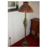 Green wrought iron and metal floor with