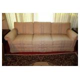 Sherrill cream colored patterned sofa