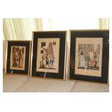 3 Egyptian framed pictures