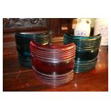 2 Green and 1 Red Glass Perkins boat light lenses
