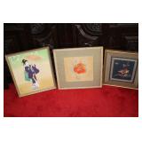 3 pictures one appears to be tapestry with