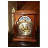 Walnut cased mantel clock