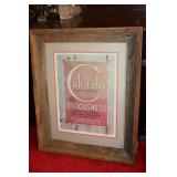 Calotabs framed print and old Indian L&K Tonic