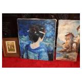 Painting of Oriental woman signed Shaw 62,