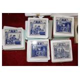 5 Vintage Delfts apothecary tiles