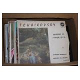 Box lot of albums, sheet music, microphone and