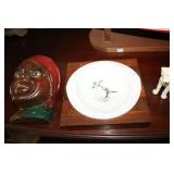 Lenox dog, Toby style wall hanging and goose