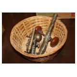 Basket lot including West Point New York cannon,