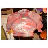 Box including Incolay stone stag valet, rose in