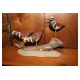 Carving of 3 Shore birds by Rich Smoker