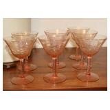 Lot of Pink Depression including etched water