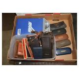 Box lot containg old eye glasses, transistor