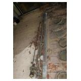 Metal hand railings and large pole light