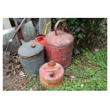 Lot of 4 gas cans