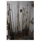 Lot of fishing rods and reels