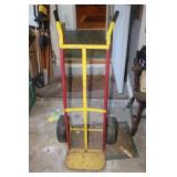 Hand cart painted red and yellow