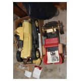 Lot including Beam decanters, wooden boat steps,