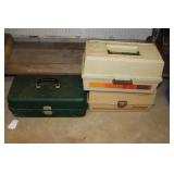 3 tackle boxes including one with lures and other