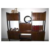 Mid Century style desk and shelving unit with 4