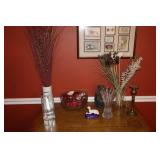 Lot - crystal bowl (Lenox?), brass candlestick,