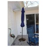 Blue outdoor patio umbrella