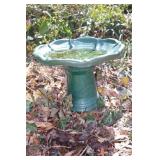 Terracotta small green bird bath