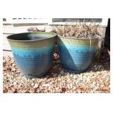 Pair of large plastic planters
