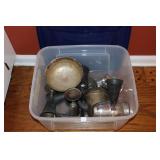Tote lot of silverplate & pewter