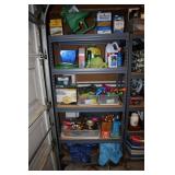 Shelving lot contents - garden hand tools, outdoor