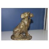 Brass Retriever with duck figurine