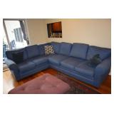 Blue Sectional Couch 86' x 112' 36 1/2' deep with