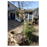 Orbital wind spinner garden stake