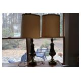 Pair of Stiffel brass lamps with pineapple