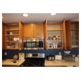 Contents of kitchen cabinets and counter top -