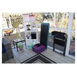 Corner lot - Rattan basket planter, plastic