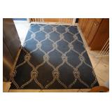 Blue accent area rug 84' x 62 1/2'