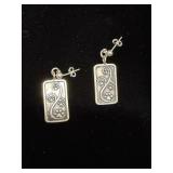 Sterling paw print earrings marked DPJ 925