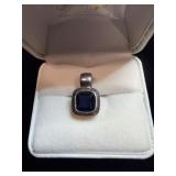 Pendant with blue gem stone marked 925